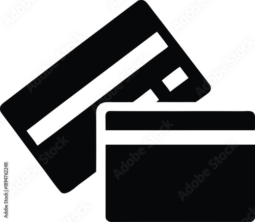 credit card chip and magnetic stripe silhouette vector illustration on transparent background