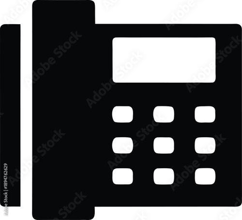 calculator with buttons silhouette vector illustration on transparent background
