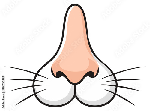 Cartoon Cat Mask Nose Whiskers Vector Graphic Illustration Isolated