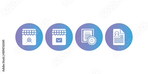 Online Storefront and Business Document Icons