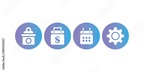 Business Management and Calendar Icon Set
