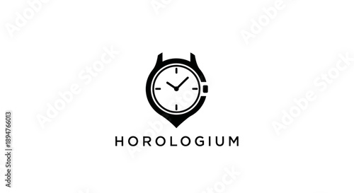 Modern minimalist watch logo design with the word horologium.