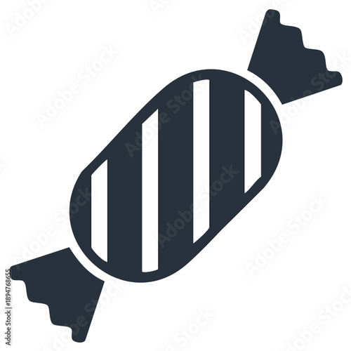 Wrapped Candy Silhouette Graphic with Stripes Sweet Treat Celebration Festive Design