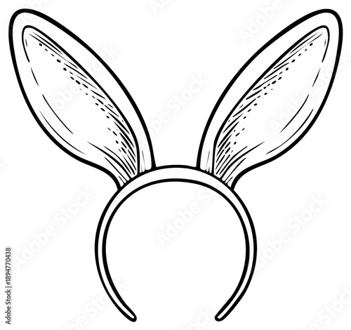 Bunny Ears Headband Cartoon Illustration for Easter Celebration Holiday Cute Outfit Costume Play
