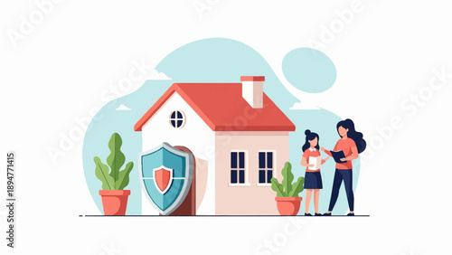 Illustration of home protection and security services