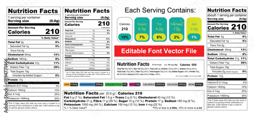 Nutrition Facts Label FDA Template for supplement, Nutritions, Vitamin Label Design