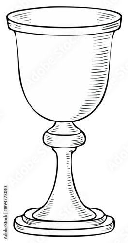 Elegant Goblet Illustration With Classic Design And Decorative Shading