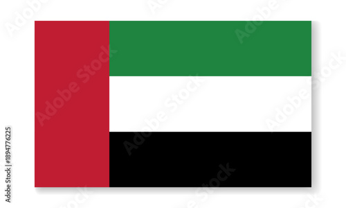 United Arab Emirates national flag in flat style. Vector flat background.
