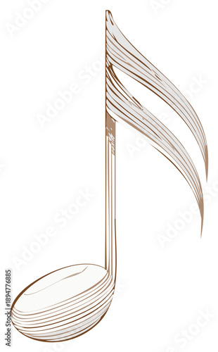 Elegant musical note with flowing lines symbolizing harmony and rhythm