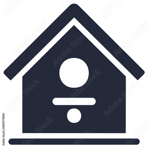 Minimalist birdhouse shelter icon, home for birds in garden, safe place for animals to nest vector art
