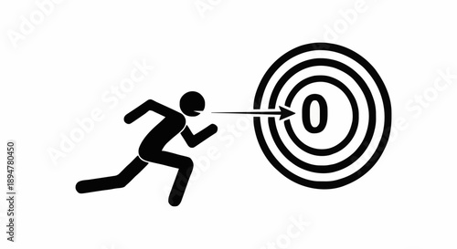 Runner Aiming for Target Goal Success Achievement.