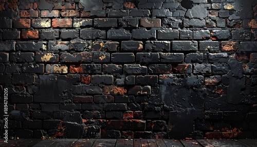 黒い煉瓦の壁