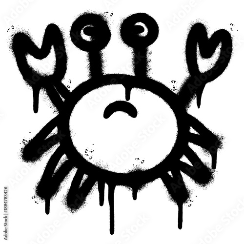 Crab Graffiti Street Art Spray Paint Illustration.