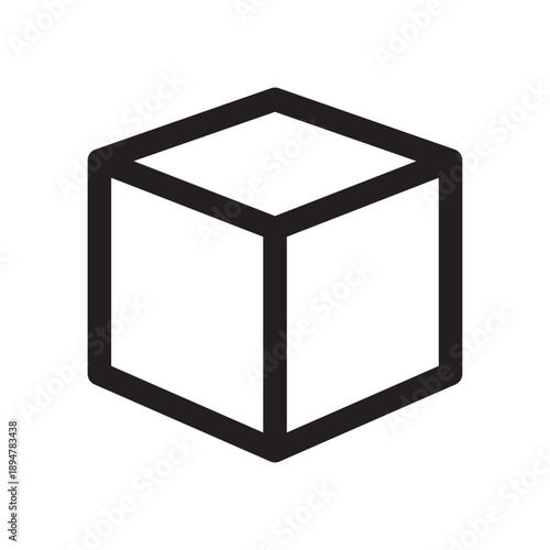Box outline icon flat style design isolated.