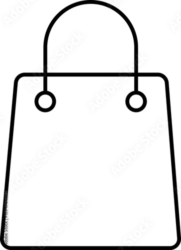 Black shopping bag icon - outline