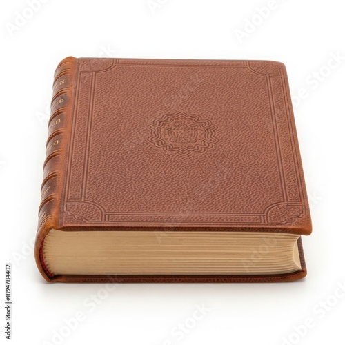 Closed brown leather book