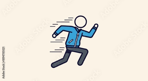 Running person icon with motion lines.