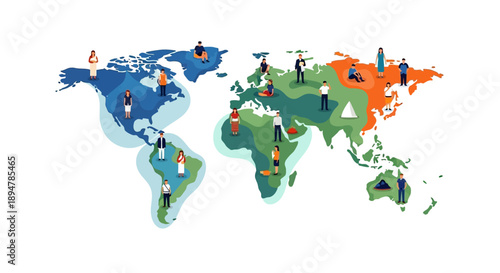 Vector illustration of a world map with cultural icons on World Anthropology Day 2026, highlighting global diversity and anthropology.