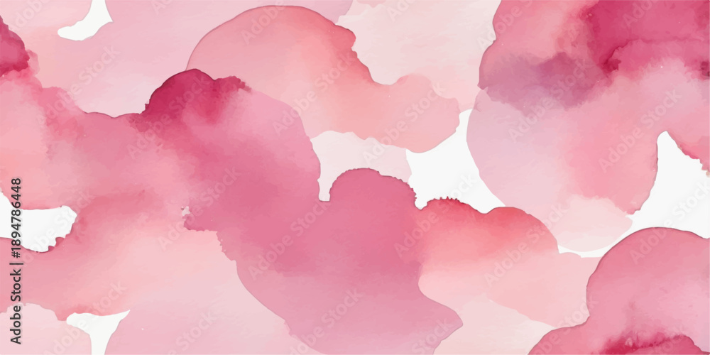 Obraz premium An abstract pink watercolor background featuring heart shapes and ink blots creates a grunge paint texture for a romantic Valentine card illustration or artistic holiday pattern design