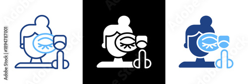 Eyelashes triple icon