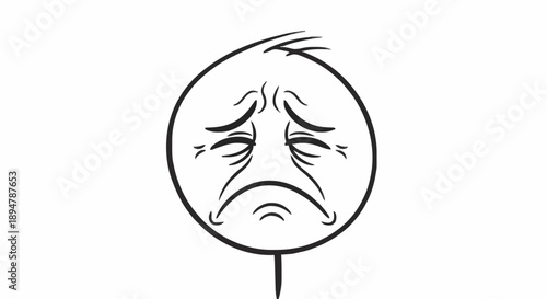 Sad stick figure meme face expressing disappointment and fatigue.