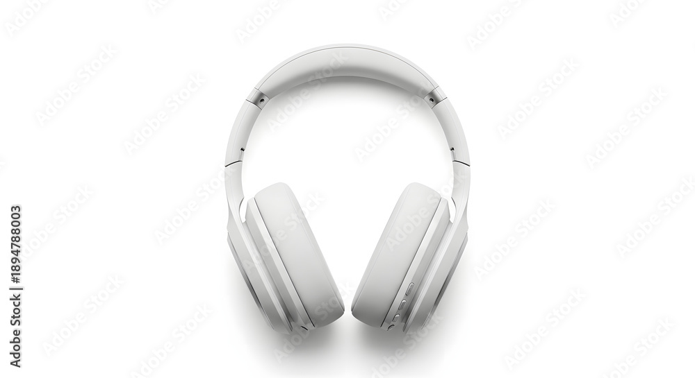 Fototapeta premium Stylish White Over-Ear Headphones