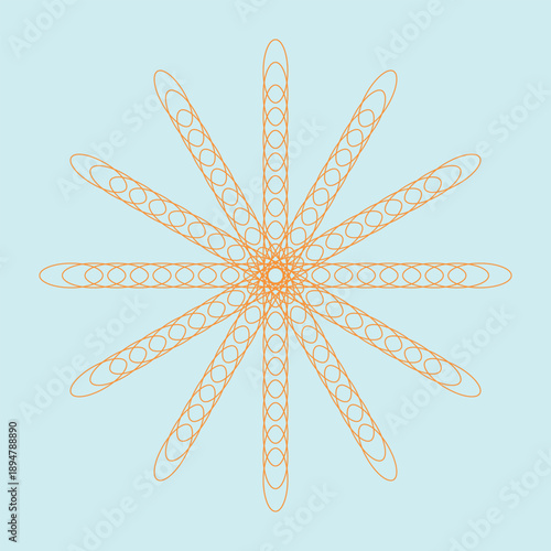 Golden stars bursting in circular pattern on light blue