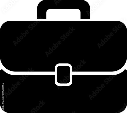 Black Silhouette of a Business Briefcase