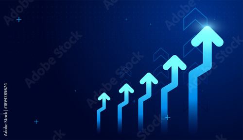 Rising Abstract arrows strengthens the point of financial move. Growing upward for finance and business vector arrows point upward illustration