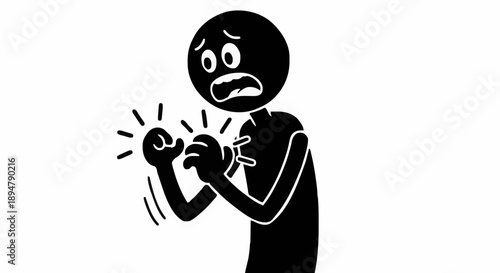 Scared Stick Figure Feeling Pain.