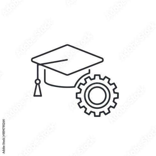 Graduation cap with gear