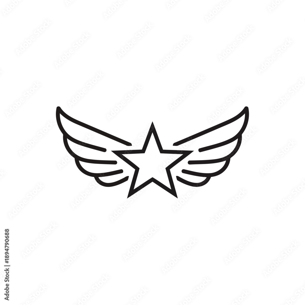 Obraz premium Star with wings symbol