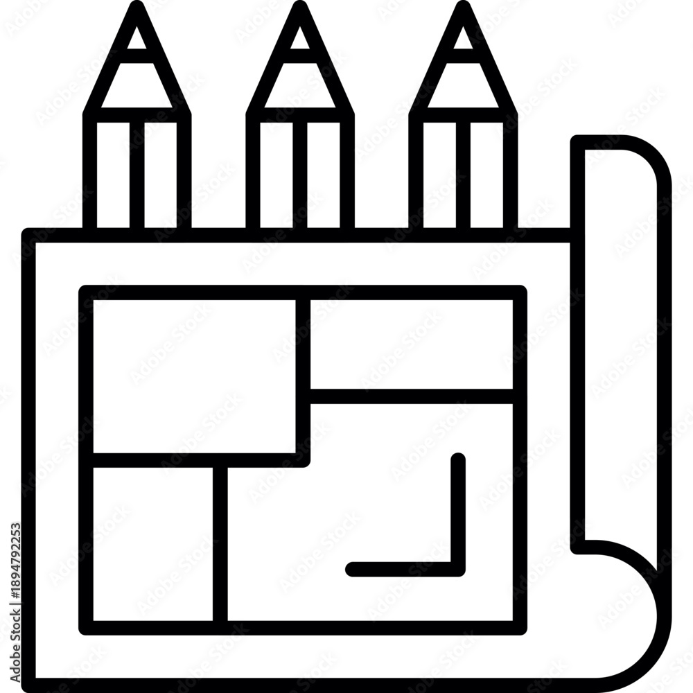 Fototapeta premium Floor Plan Icon Vector Element
