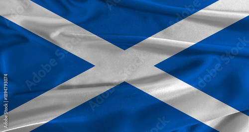 Photos Flag of Scotland with fabric textured background