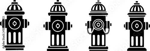 set of fire hydrant vector, vector and illustration, vector style