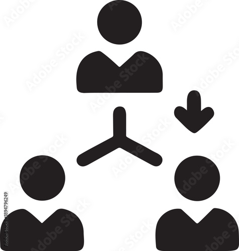 Hierarchy Diagram: An illustration symbolizing hierarchical structure, authority, and flow within an organization. It depicts individuals and their relative positions within a formal structure.