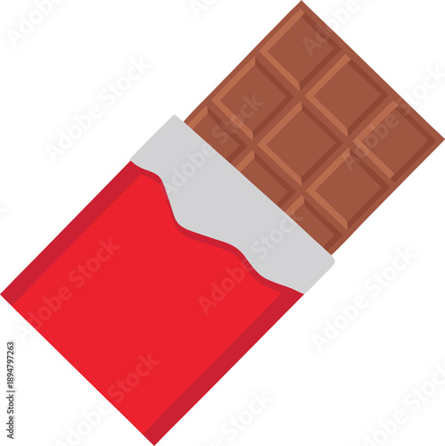 Chocolate bar broken piece isolated on transparent background
