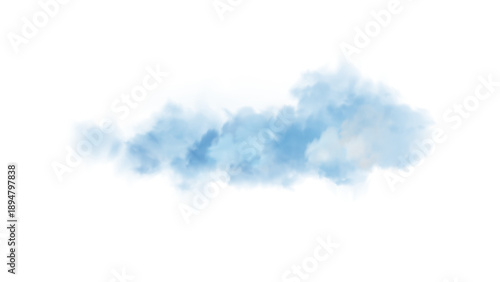 Blue realistic cloud,smoke or fog isolated