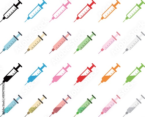 注射器　アイコン　セット