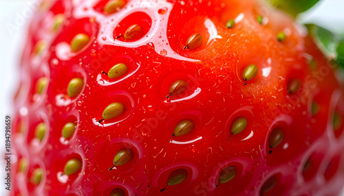 Wallpaper Mural Strawberry Macro Texture with Detailed Seeds and Glossy Surface Torontodigital.ca