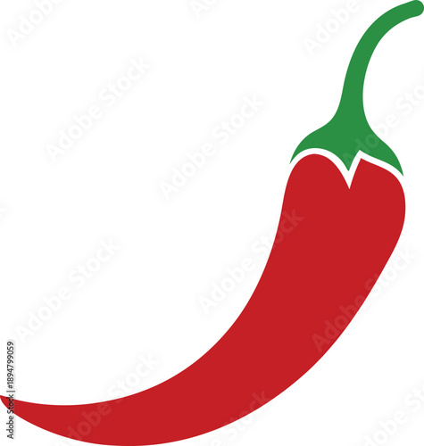 Red chili pepper icon isolated on transparent background vector