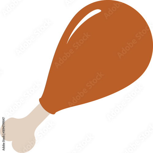Turkey leg icon isolated on transparent background vector