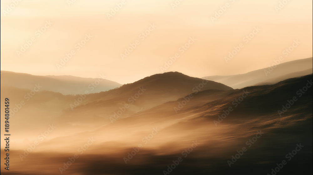 Fototapeta premium Ai stunning desert landscape with mountains and winding road during sunrise in a clear sky