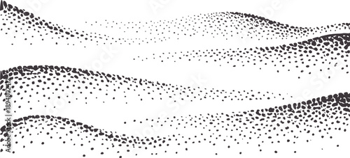 Minimalist black and wavy dotted texture pattern style