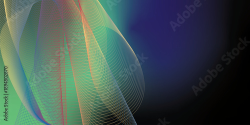 green and  red abstract shape grainy gradient background with black noisy texture for wide banner poster and header design