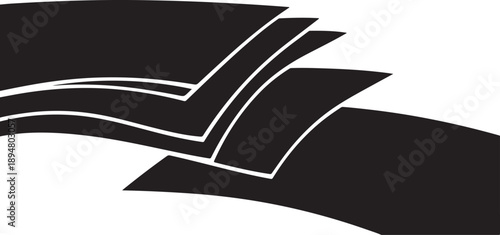Black and white abstract geometric shape design element graphic