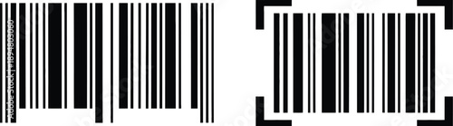 Barcode vector icon simple fake bar code for web design product distribution illustration isolated on white background minimal flat symbol