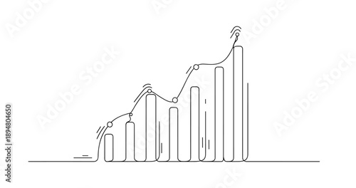 Technology growth chart with wireless connectivity and trend analysis. No editable strokes