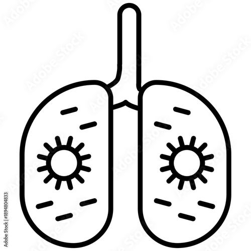 Infected Lungs Icon Vector Element
