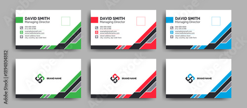 Clean and Simple Modern Corporate Business Card Template Collection Set Design